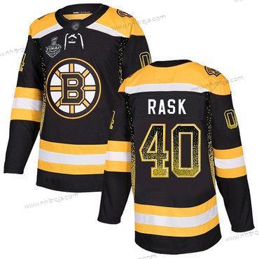 Herrar Boston Bruins #40 Tuukka Rask Svart Autentisk 2019 Stanley Cup Final Bound Stitched Hockey Hemma Tröjor Version 2