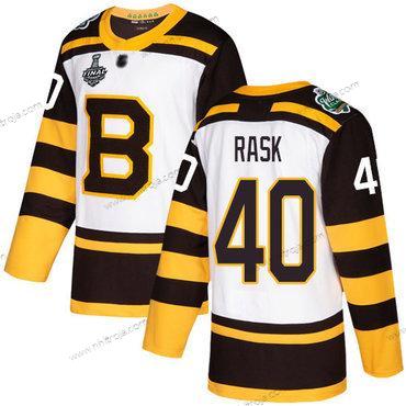 Herrar Boston Bruins #40 Tuukka Rask Vit Autentisk 2019 Vinter Klassisk 2019 Stanley Cup Final Bound Stitched Hockey Tröjor