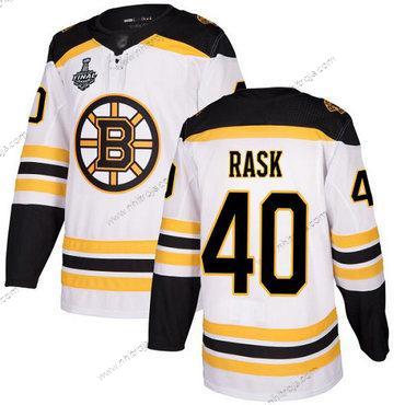 Herrar Boston Bruins #40 Tuukka Rask Vit Road Autentisk 2019 Stanley Cup Final Bound Stitched Hockey Tröjor