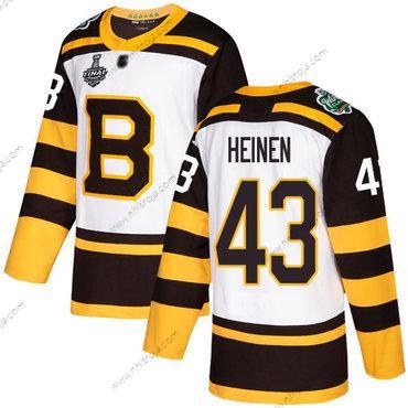 Herrar Boston Bruins #43 Danton Heinen Vit Autentisk 2019 Vinter Klassisk 2019 Stanley Cup Final Bound Stitched Hockey Tröjor