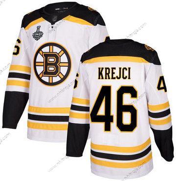 Herrar Boston Bruins #46 David Krejci Vit Road Autentisk 2019 Stanley Cup Final Bound Stitched Hockey Tröjor