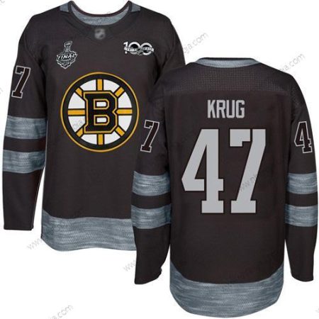 Herrar Boston Bruins #47 Torey Krug Svart 1917-2017 100th Jubileum 2019 Stanley Cup Final Bound Stitched Hockey Tröjor