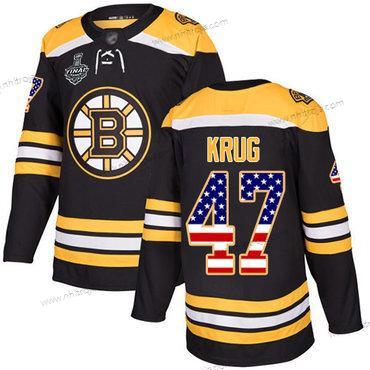 Herrar Boston Bruins #47 Torey Krug Svart Autentisk USA Flag 2019 Stanley Cup Final Bound Stitched Hockey Hemma Tröjor