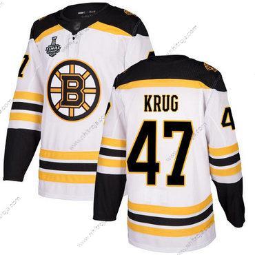 Herrar Boston Bruins #47 Torey Krug Vit Road Autentisk 2019 Stanley Cup Final Bound Stitched Hockey Tröjor