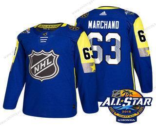 Herrar Boston Bruins #63 Brad Marchand Blå 2018 NHL All-Star Stitched Ice Hockey Tröjor