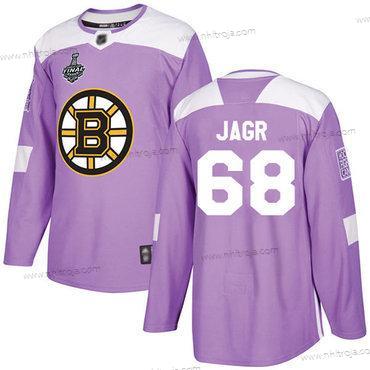 Herrar Boston Bruins #68 Jaromir Jagr Lila Autentisk Bekämpar cancer 2019 Stanley Cup Final Bound Stitched Hockey Tröjor