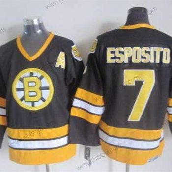 Herrar Boston Bruins #7 Phil Esposito 1981-82 Svart CCM Vintage Tröjor