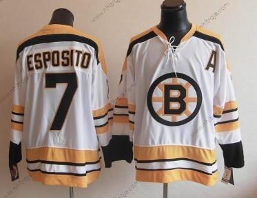 Herrar Boston Bruins #7 Phil Esposito Vit Retro CCM Tröjor