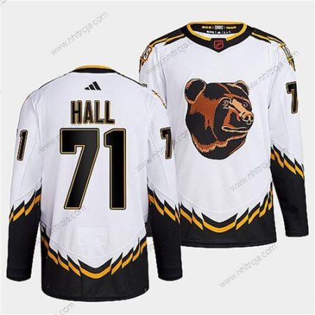 Herrar Boston Bruins #71 Taylor Hall 2022 Vit Omvänd Retro Stitched Tröjor