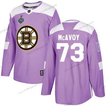 Herrar Boston Bruins #73 Charlie Mcavoy Lila Autentisk Bekämpar cancer 2019 Stanley Cup Final Bound Stitched Hockey Tröjor