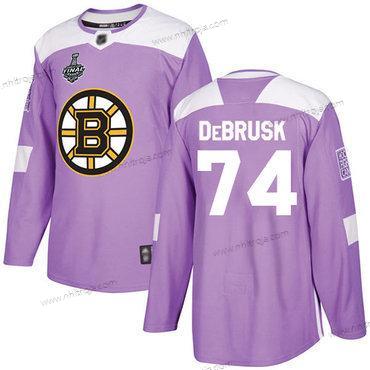 Herrar Boston Bruins #74 Jake Debrusk Lila Autentisk Bekämpar cancer 2019 Stanley Cup Final Bound Stitched Hockey Tröjor