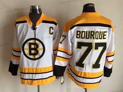 Herrar Boston Bruins #77 Ray Bourque 1968-69 Vit CCM Vintage Tröjor