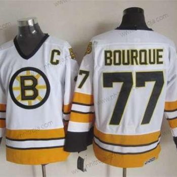 Herrar Boston Bruins #77 Ray Bourque 1981-82 Vit CCM Vintage Tröjor