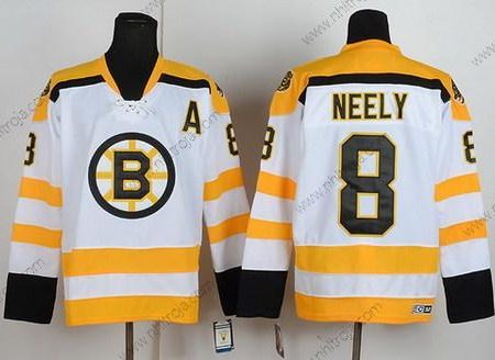 Herrar Boston Bruins #8 Cam Neely Vit Retro CCM Tröjor