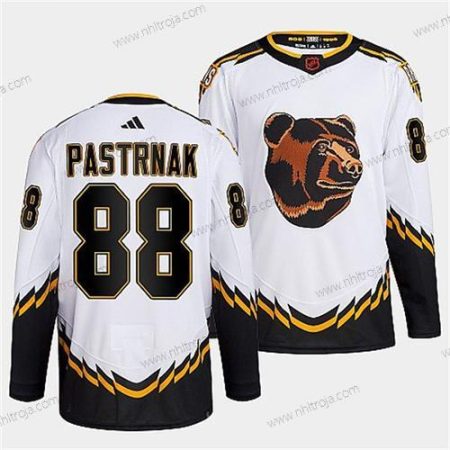 Herrar Boston Bruins #88 David Pastrnak 2022 Vit Omvänd Retro Stitched Tröjor