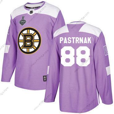 Herrar Boston Bruins #88 David Pastrnak Lila Autentisk Bekämpar cancer 2019 Stanley Cup Final Bound Stitched Hockey Tröjor