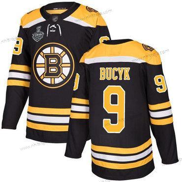 Herrar Boston Bruins #9 Johnny Bucyk Svart Autentisk 2019 Stanley Cup Final Bound Stitched Hockey Hemma Tröjor