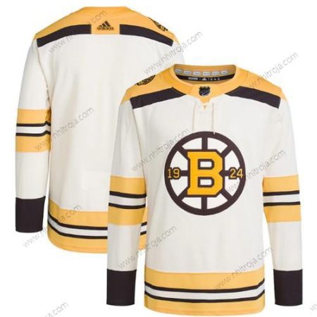 Herrar Boston Bruins Blank Grädde 100th Jubileum Stitched Tröjor