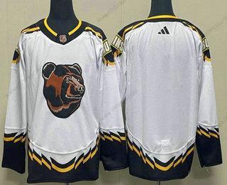 Herrar Boston Bruins Blank Vit 2022 Omvänd Retro Stitched Tröjor