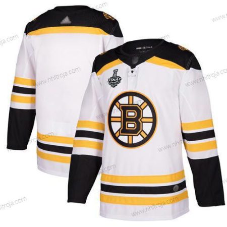 Herrar Boston Bruins Blank Vit Road Autentisk 2019 Stanley Cup Final Bound Stitched Hockey Tröjor