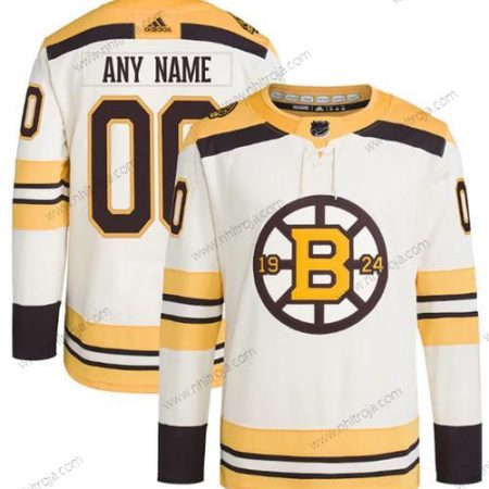 Herrar Boston Bruins Skräddarsydda Grädde 100th Jubileum Stitched Tröjor