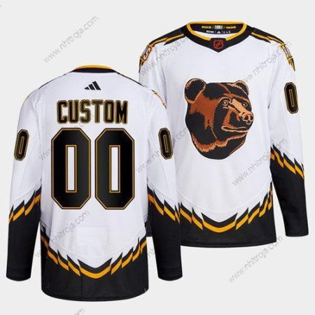 Herrar Boston Bruins Skräddarsydda Vit 2022 Omvänd Retro Stitched Tröjor