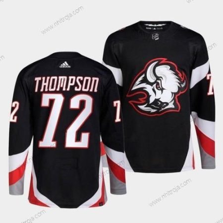 Herrar Buffalo Sabres #72 Tage Thompson Svart 2022-23 Stitched Tröjor