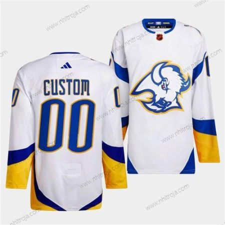 Herrar Buffalo Sabres Skräddarsydda Vit 2022-23 Omvänd Retro Stitched Tröjor