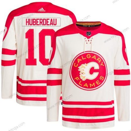 Herrar Calgary Flames #10 Jonathan Huberdeau 2023 Grädde Klassisk Primegreen Stitched Tröjor