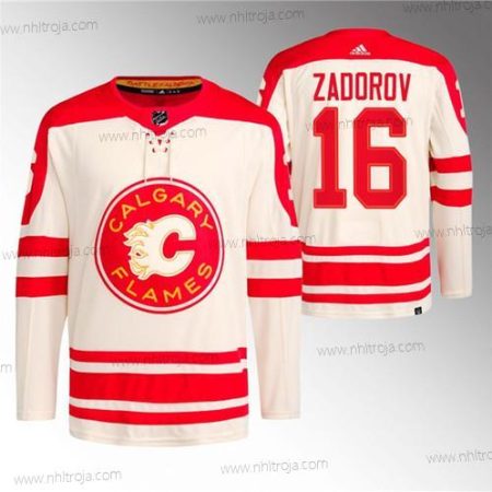 Herrar Calgary Flames #16 Nikita Zadorov 2023 Grädde Klassisk Primegreen Stitched Tröjor