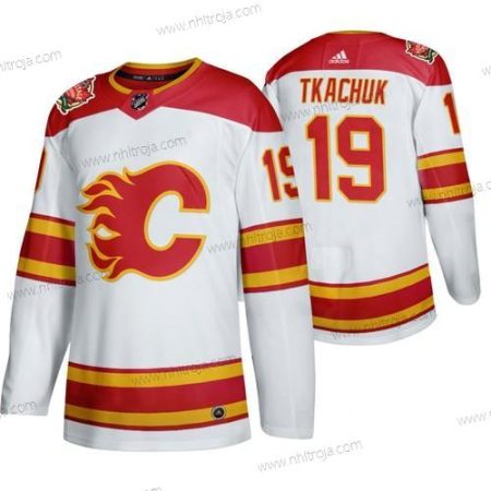 Herrar Calgary Flames #19 Matthew Tkachuk 2019 Heritage Klassisk Autentisk Vit Tröjor