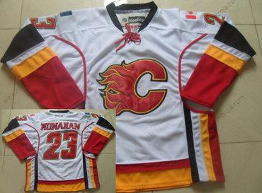 Herrar Calgary Flames #23 Sean Monahan Vit Tröjor