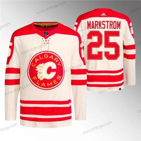 Herrar Calgary Flames #25 Jacob Markstrom 2023 Grädde Klassisk Primegreen Stitched Tröjor