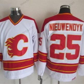 Herrar Calgary Flames #25 Joe Nieuwendyk Vit Retro CCM Tröjor