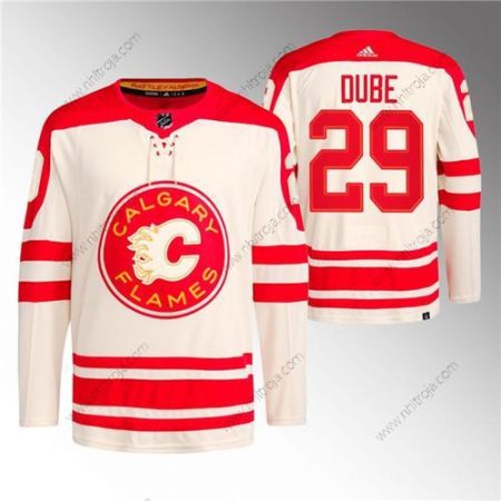 Herrar Calgary Flames #29 Dillon Dube 2023 Grädde Klassisk Primegreen Stitched Tröjor