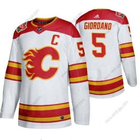 Herrar Calgary Flames #5 Mark Giordano 2019 Heritage Klassisk Autentisk Vit Tröjor