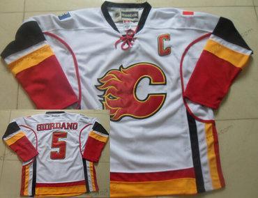 Herrar Calgary Flames #5 Mark Giordano Vit Tröjor