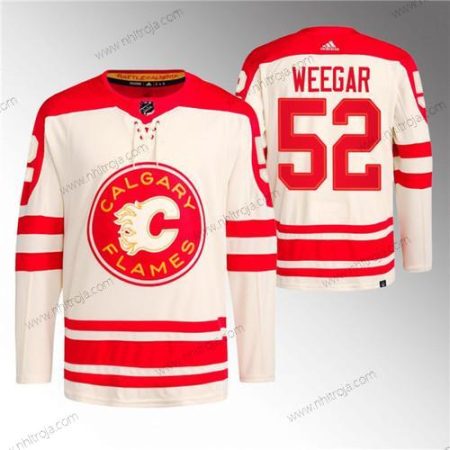 Herrar Calgary Flames #52 Mackenzie Weegar 2023 Grädde Klassisk Primegreen Stitched Tröjor