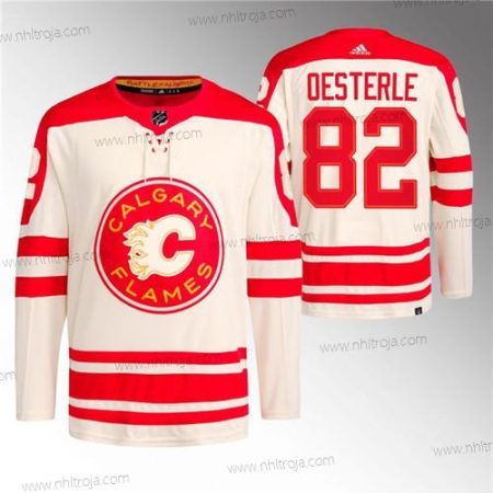 Herrar Calgary Flames #82 Jordan Oesterle 2023 Grädde Klassisk Primegreen Stitched Tröjor