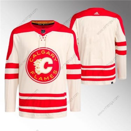 Herrar Calgary Flames Blank 2023 Grädde Klassisk Primegreen Stitched Tröjor