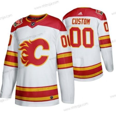 Herrar Calgary Flames Skräddarsydda 2019 Heritage Klassisk Autentisk Vit Tröjor