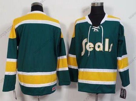 Herrar California Golden Seals Blank 1970-71 Grön CCM Vintage Tröjor