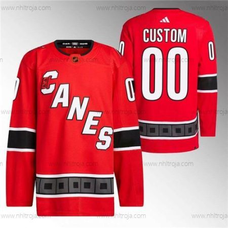 Herrar Carolina Hurricanes Skräddarsydda Röd 2022-23 Omvänd Retro Stitched Tröjor