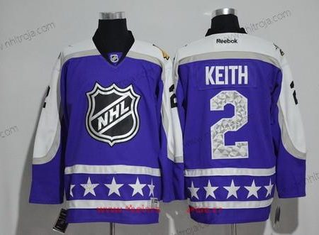 Herrar Central Division Chicago Blackhawks #2 Duncan Keith Reebok Lila 2017 NHL All-Star Stitched Ice Hockey Tröjor