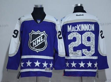 Herrar Central Division Colorado Avalanche #29 Nathan Mackinnon Reebok Lila 2017 NHL All-Star Stitched Ice Hockey Tröjor