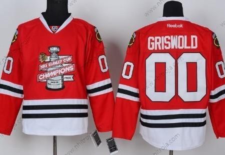 Herrar Chicago Blackhawks #00 Clark Griswold 2013 Champions Commemorate Röd Tröjor