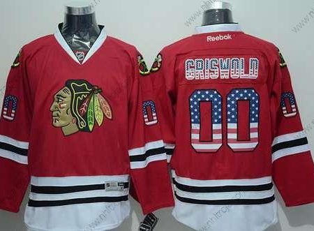 Herrar Chicago Blackhawks #00 Clark Griswold USA Flag Röd Tröjor