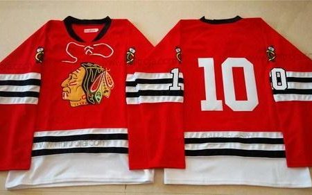 Herrar Chicago Blackhawks #10 Patrick Sharp 1960-61 Röd Vintage Tröjor