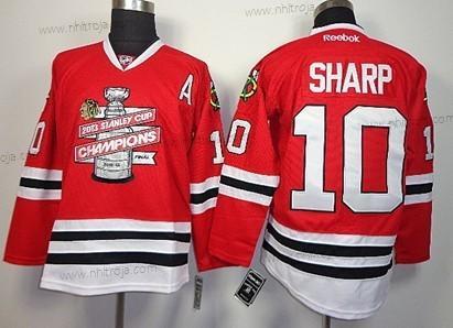 Herrar Chicago Blackhawks #10 Patrick Sharp 2013 Champions Commemorate Röd Tröjor