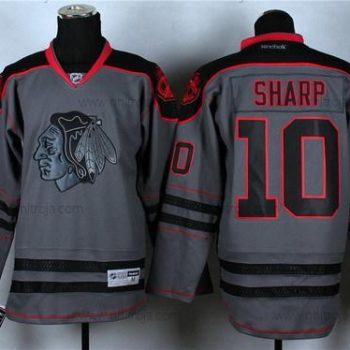 Herrar Chicago Blackhawks #10 Patrick Sharp Charcoal Grå Tröjor